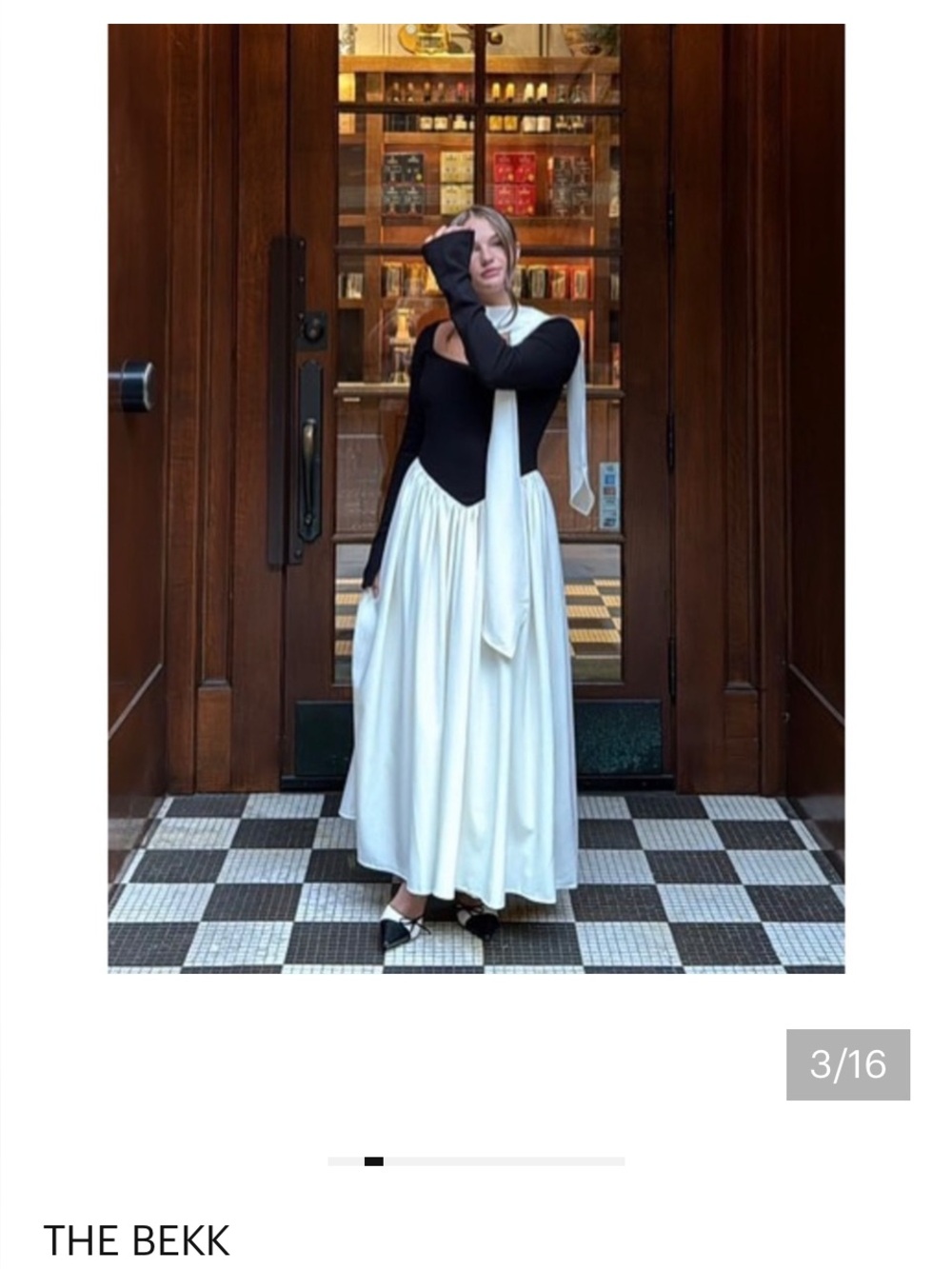 Classic Black Bodice White Maxi Skirt Dress